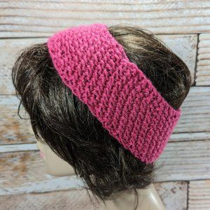 Knit Ear Warmer‎ - Raspberry
